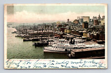 1901 Wharves from Brooklyn Bridge New York NY Detroit Photographic Postcard picture