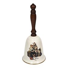 Norman Rockwell 1980 Gorham Fine China Clown Bell First Edition Wooden Handle picture