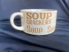 2 Vintage 1970s Soup Crackers Mugs Bowl with Handle Stoneware picture