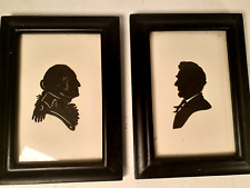 Vintage Scissor Cut Silhouettes of Washington and Lincoln, Matching Frames picture
