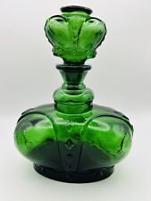 Vintage Emerald Green Victrylite Crown Decanter 8