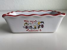 Peanuts Snoopy & Friends Valentine’s Mini Loaf Bread Baking Pan Dish Canister picture