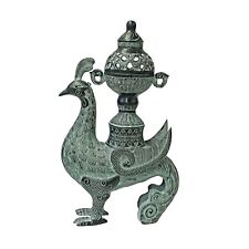 Chinese Green Black Ancient Phoenix Bird Incense Holder Display Vessel ws1475 picture