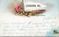 c1919 Livingston, Wisconsin, Grant County, antique card, very cool picture
