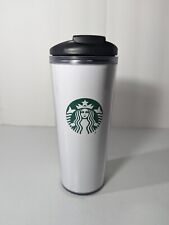 Lightly Used-Starbucks 16 oz Insulated Plastic Coffee Tumbler w/ Screw Lid White picture