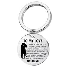Stainless Steel To My Love Keychain - Gift to Wife or Husband picture