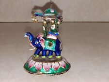 Vintage Sterling Silver Enameled Elephant Figurine,2.5in picture