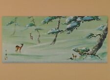 Vintage Glitter Card, Signed, Deer In The Forest - Tyrus Wong STYLE - Used picture