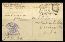 1918 WWI M.P.E.S US Army Post Office in France To Chicage Censored Postcard picture