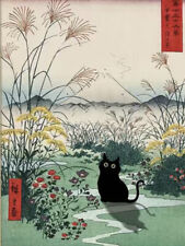 🐈‍⬛Famous Artist Japanese Landscape Featuring Silly Black Cat. L@@k❤️ picture