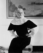 jean Harlow glamour portrait in black dress with fur around neck 4x6 inch photo picture