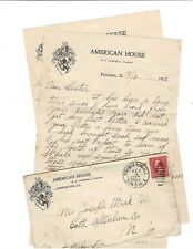 1902 American House-Princeton,Ill/Bath,Steuben County,NY-Letter w/ Cover Env. picture