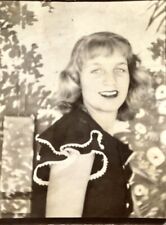 Vintage Photo Booth  Sassy Girl w Ruffled Collar 1940s Arcade picture