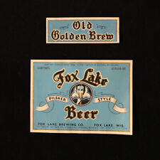 Fox Lake Beer Label with Neck IRTP U-Permint picture