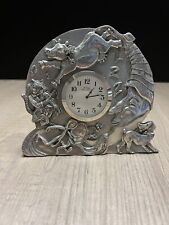 Vintage Royal Selangor Shiny Pewter Hey Diddle Diddle Nursery Rhyme Clock 1995 picture