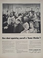 1942 Young & Rubicam, Inc. Fortune WW2 Print Ad Q3 Rumor Warden Agency Homefront picture