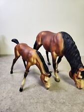 Lot of 2 - Vintage Breyer Grazing Mare (#141) and Grazing Foal (#151) Bay picture