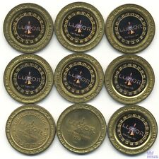 (9) Different LUXOR $1 Gaming Slot Tokens Colorized Egyptian Themed *I picture