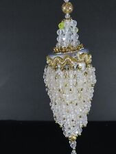 Large Gorgeous Vintage Faceted Beaded Christmas Ornament 11
