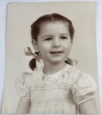 Vtg 1940's Glamour Smiling Young Girl Child Toddler Photo Picture 8