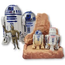 5 Star Wars Action Figure Lot R2D2 R5D4 C3P0 Vintage Droid Toy Tatooine Backdrop picture