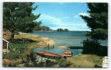1950s ACWORTH GA GREETINGS FROM ALLATOONA LAKE ROW BOATS UNPOSTED POSTCARD P4969 picture