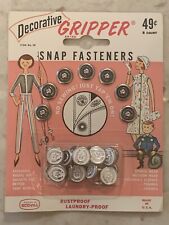 Snap Fasteners Vintage Gripper Brand Decorative  1963 picture