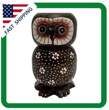 Vintage Wooden Owl Painted 5 1/2 Inches Tall picture
