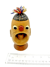 Vintage Carved Wood Funny Face Nut Cracker Barware - Made in Japan picture