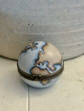 Limoges France Trinket Box Peint Main World Globe Planet RETIRED Vintage Rare picture