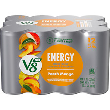 V8 Plus ENERGY Peach Mango, Energy Drink, 8 fl oz, 12 Pack; Fast  picture