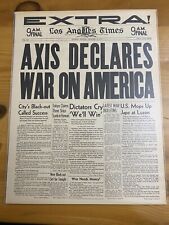 VINTAGE NEWSPAPER HEADLINE~WORLD WAR 2 GERMANY DECLARES WAR START WWII 1941 picture