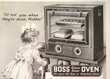 1919 Boss Oil-Air Stove Glass Door Oven Child Chair Baking Gread Print Ad 134 picture