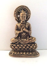 Thai Buddha Dharmachakra Teaching Amulet Talisman Brass Thailand b521 picture
