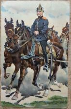 c1900 German Soldier w Pickelhaube on Horseback Post Card Cavalry Artillery picture