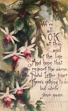 Vintage Postcard 1906 Greetings Card Flowers Vine Friendship Remembrance Leaves picture