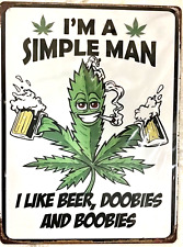 FREE SHIPPING BUY or make OFFER B4 its SOLD Simple weed beer 12x16 TIN SIGN picture