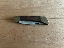 Hyde 13058-A Pocket Knife Folding Back Wood Brass Vintage Stainless picture