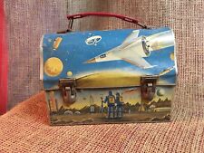 Vintage 1960s Thermos Brand Astronauts in Outer Space Domed Lunchbox . picture
