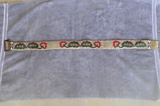ANTIQUE NATIVE AMERICAN INDIAN BEAD DECORATED BELT WITH FLORAL DESIGN 38