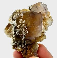 107 Gram Unique Cubic Fluorite with Calcite Crystal Specimen From Pakistan picture