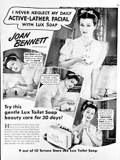 Lux Beauty soap ad vintage 1940 actress Joan Bennett original advertisement  picture