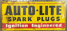 RARE Vintage AUTO-LITE SPARK PLUGS “Ignition Engineered” Collectible Tin Sign picture