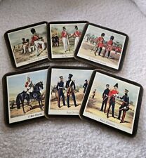 Vintage Pimpernel Cork Coasters-British Army Uniforms-Set Of 6 picture