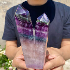 1.2LB Natural Fluorite Crystal Column Magic Wand Obelisk Point Earth Healing picture