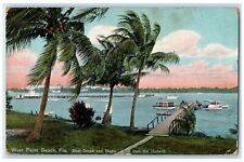 1910 Boat Docks And Boats View From Holland West Palm Beach Florida FL Postcard picture