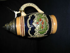 Porcelain Stein with Silver Top Depicting Salzburg , Austria (Germany) beautiful picture
