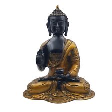 Brass Idol | Protection Buddha in Abhaya Mudra | Antique Glossy Finish (AG-07) picture