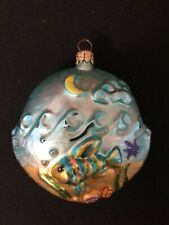Kurt Adler Polonaise Komozja Tropical Beach Scene Fish Glass Blown Ornament picture
