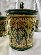 Italian Raymor green hand-painted Italian canisters. picture